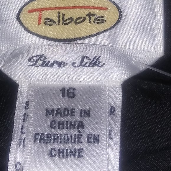 Talbot's 100% Pure Silk Women's Black Sheen Dress Pants Trouser Size 16 - Picture 4 of 5